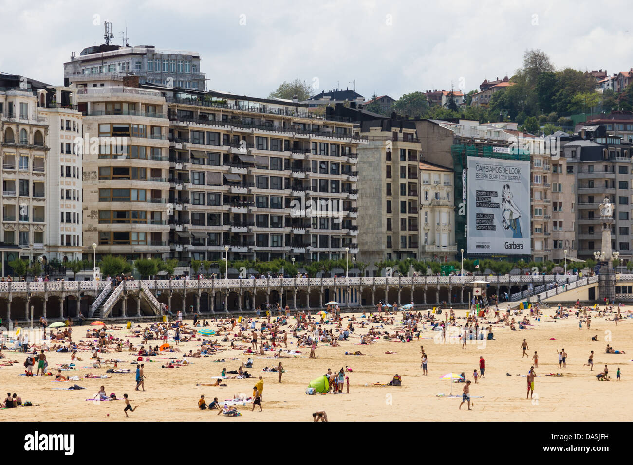 San Sebastian Beach scene Stock Photo