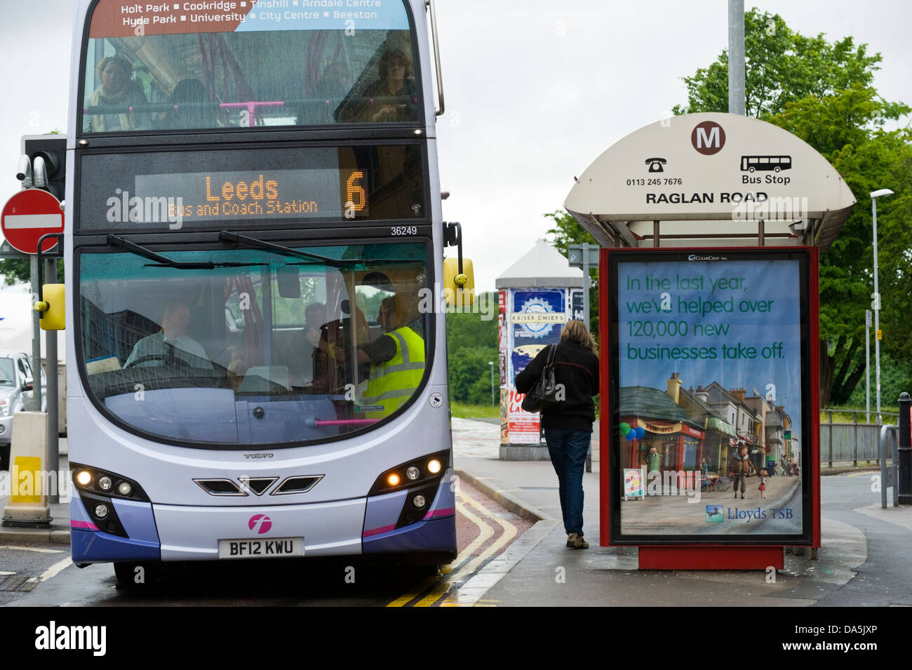 Bus shelter with ClearChannel billboard poster advertising Lloyds TSB