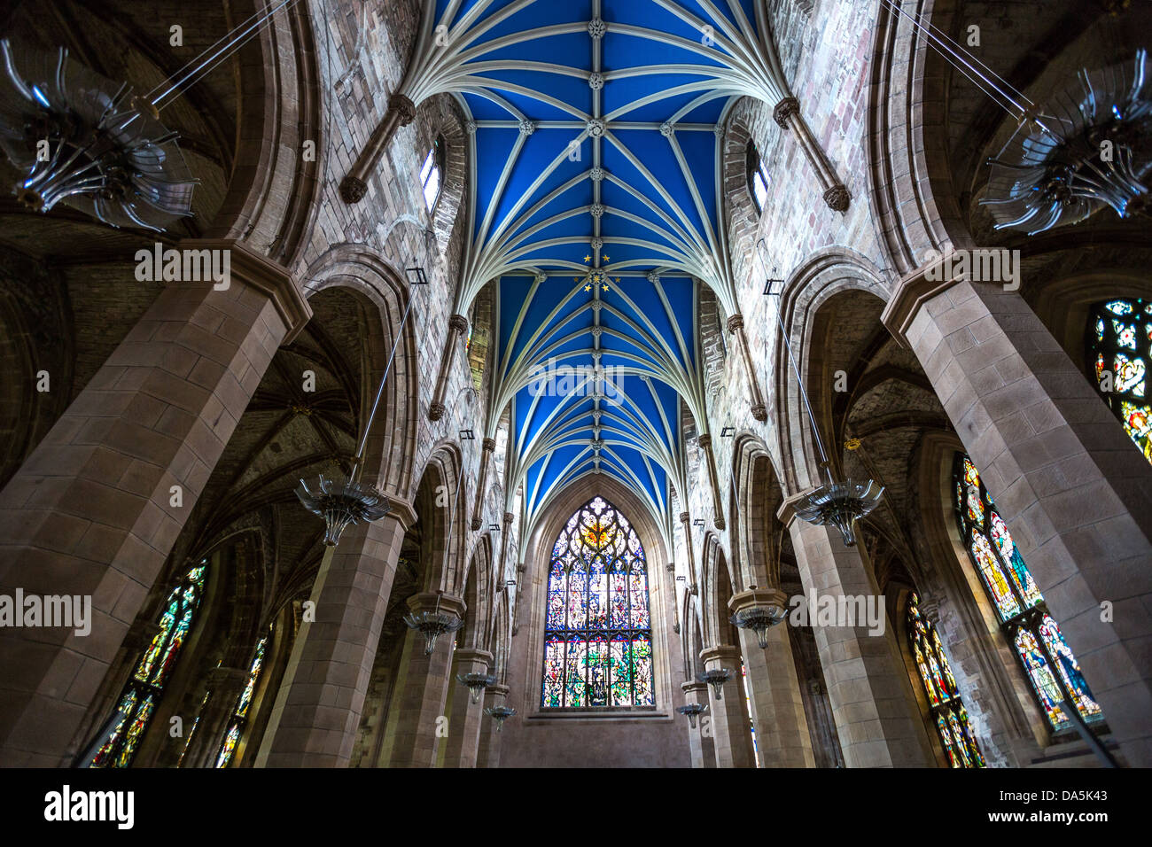 Europe Great Britain, Scotland, Edinburgh, the gothic interior of the St. Giles cathedral. Stock Photo