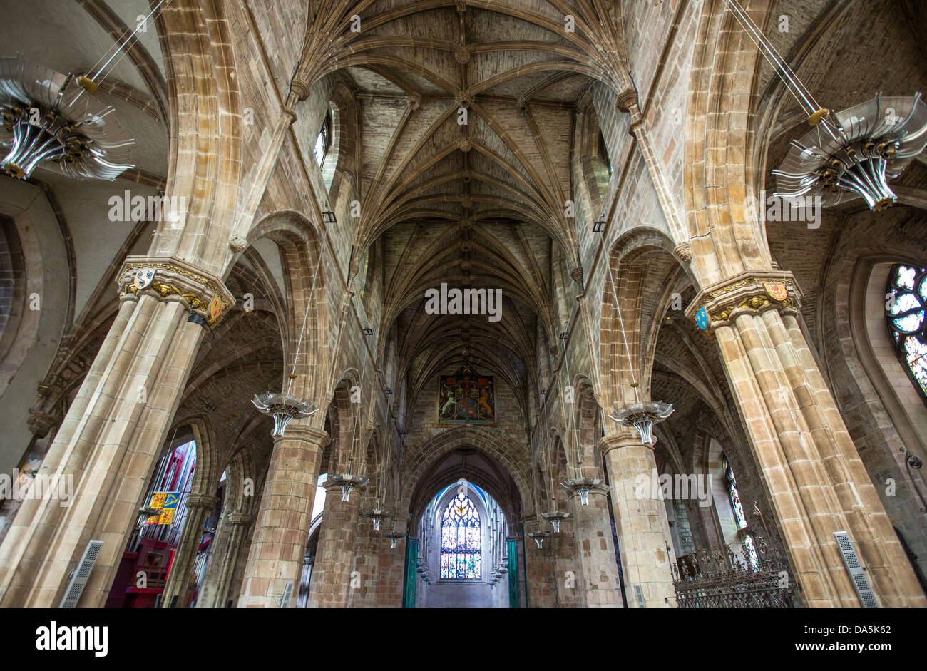 Europe Great Britain, Scotland, Edinburgh, the gothic interior of the St. Giles cathedral Stock Photo