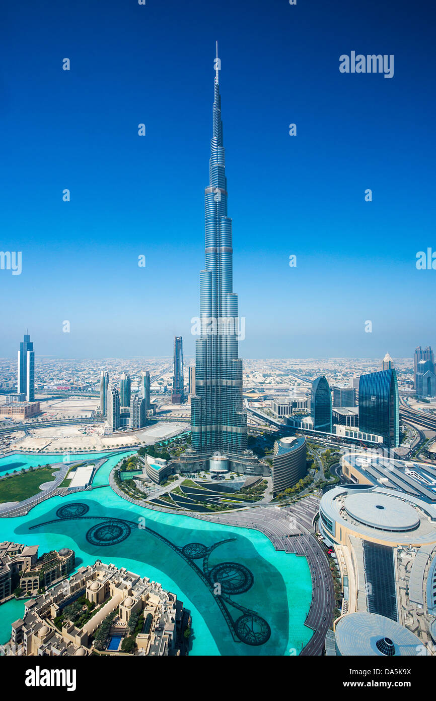 United Arab Emirates, UAE, Dubai, City, downtown, Burj Khalifa, Building, Burj, Khalifa, architecture, center, desert, design, d Stock Photo