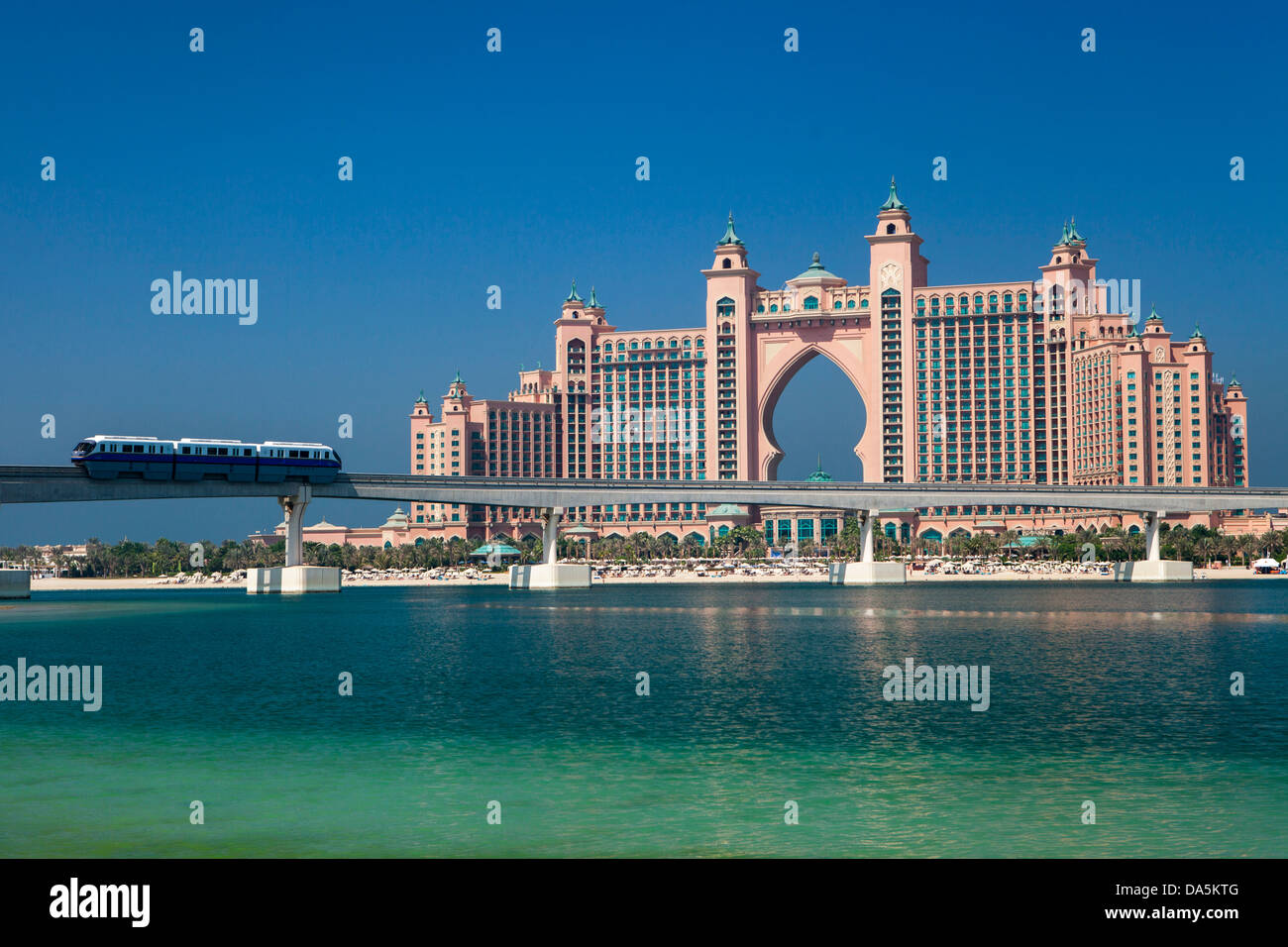 United Arab Emirates, UAE, Dubai, City, Jumeirah, Palm Jumeirah, Atlantis, Building, arch, Atlantis, beach, famous, hotel, palm, Stock Photo