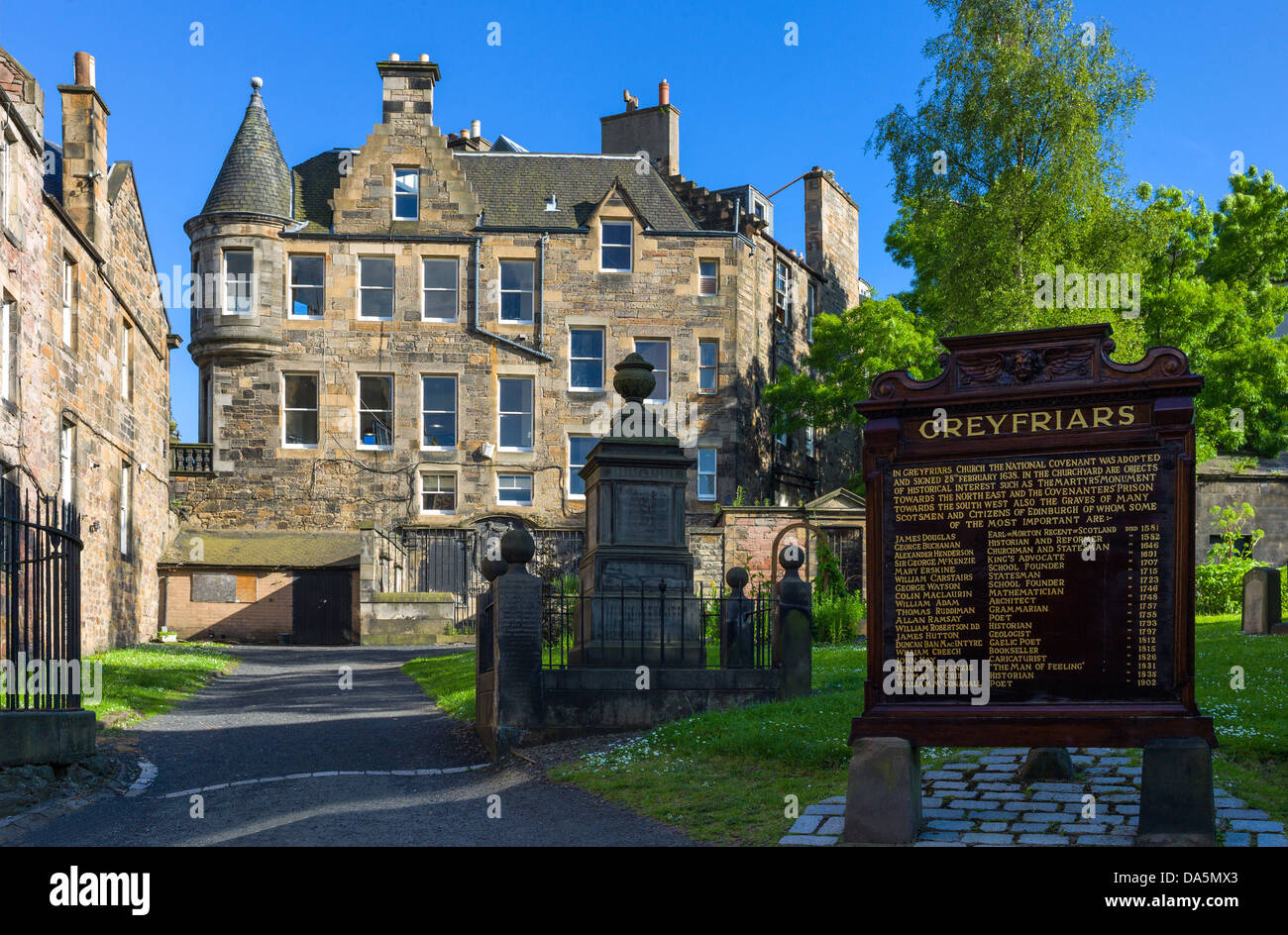 Europe Great Britain, Scotland, Edinburgh, the Greyfriars Kirk entrance. Stock Photo