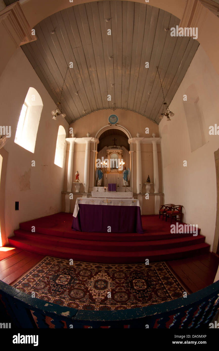 inside catholic churc at Guaratuba, Parana state, Brazil Stock Photo