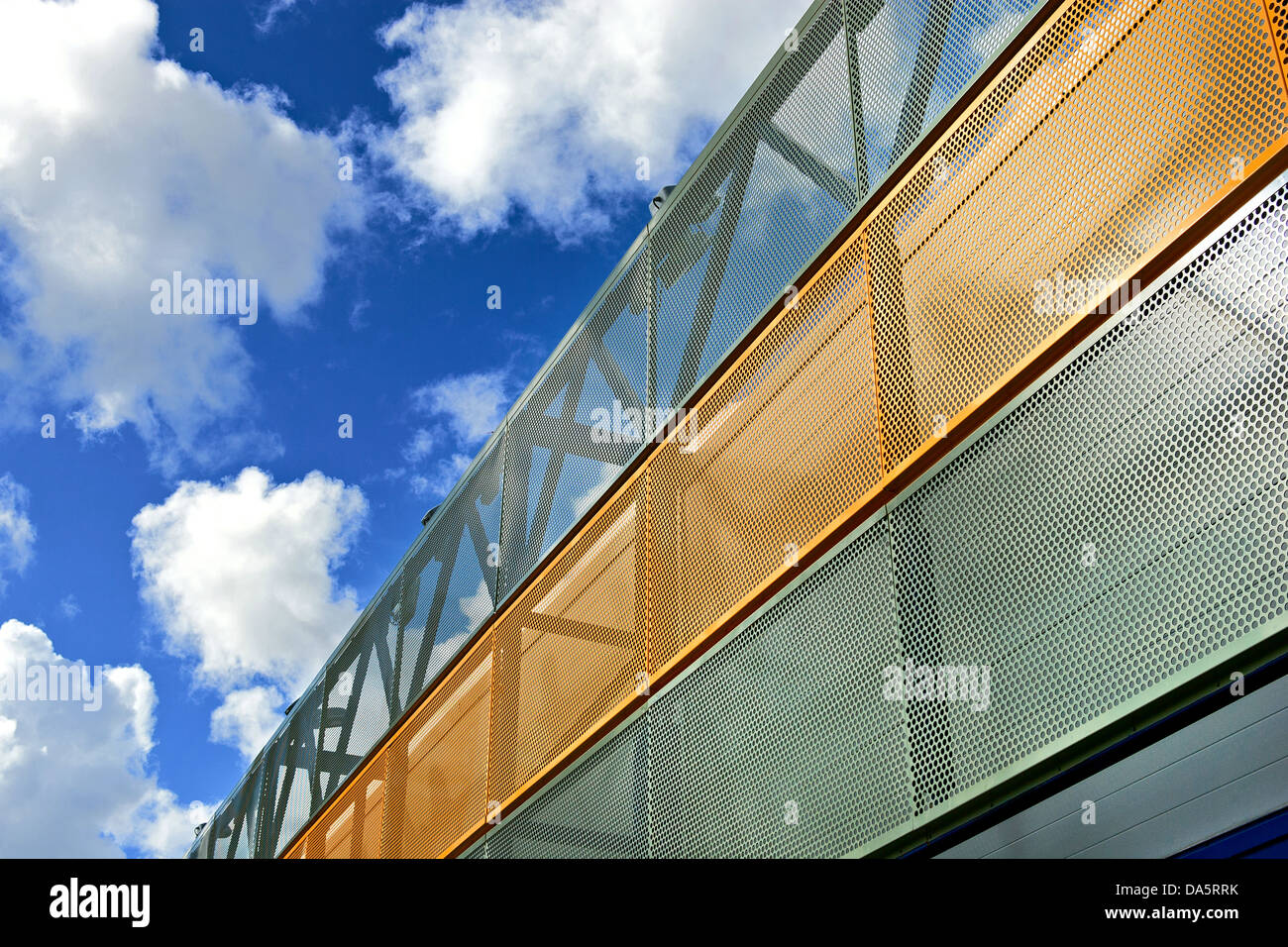Metal facade of modern industrial building Stock Photo - Alamy