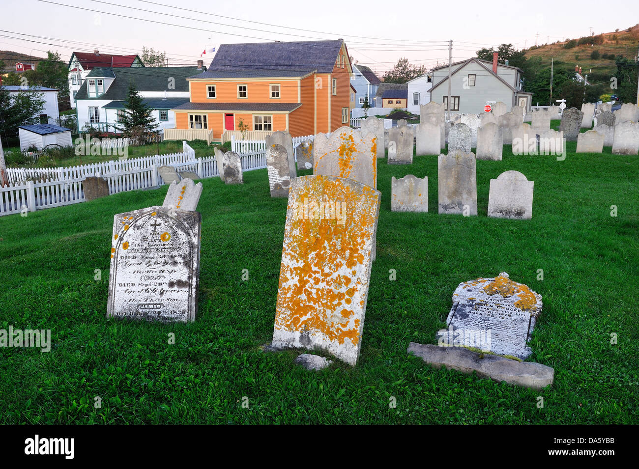 Cemetery, Trinity, Newfoundland, Canada, tombstone, old Stock Photo
