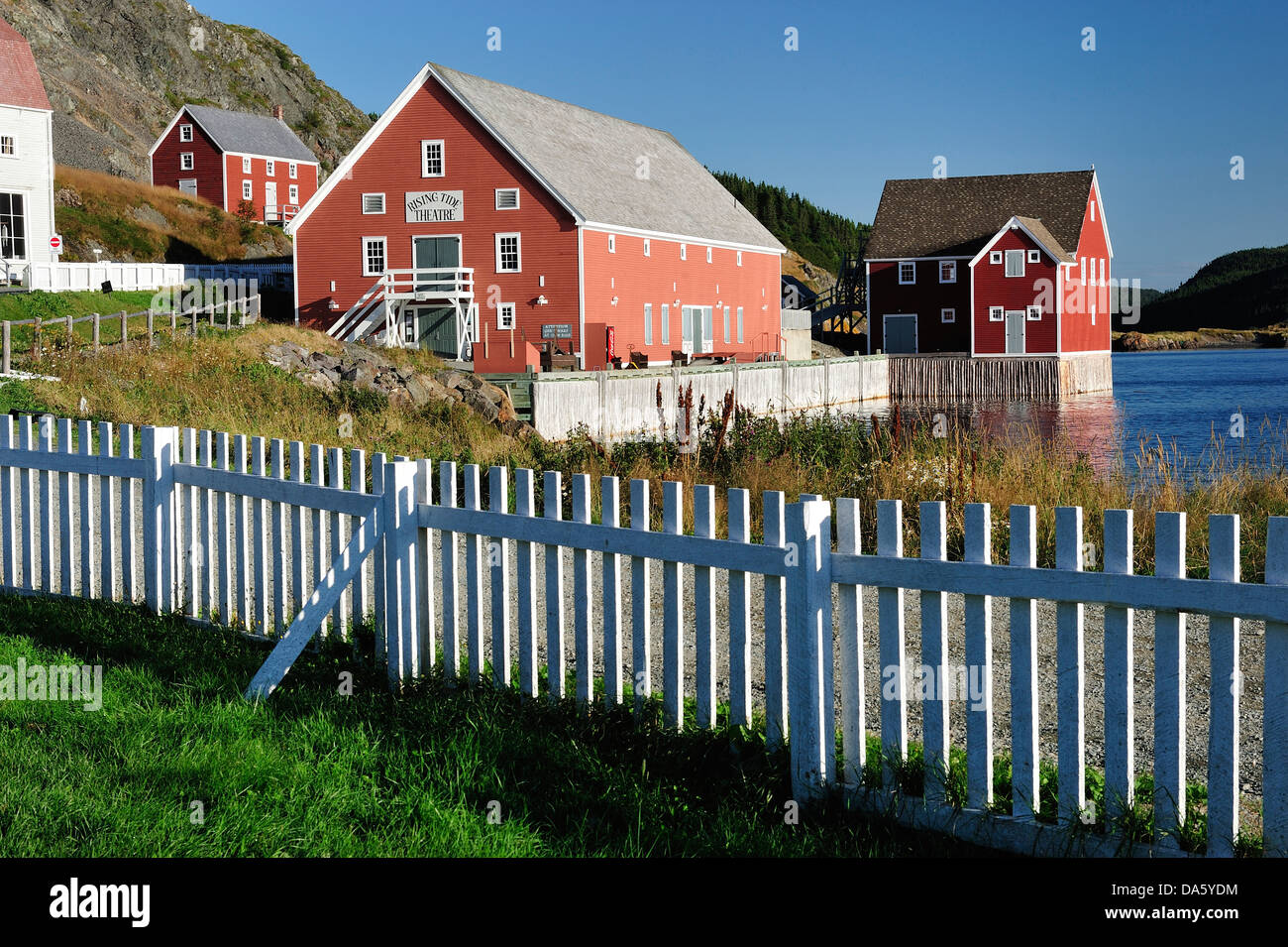 Trinity, Newfoundland, Canada, houses, fence Stock Photo Alamy