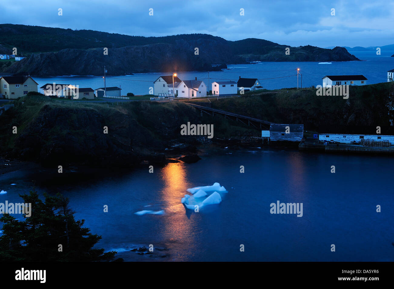 Icebergs, iceberg, floating, Crow Head, Twillingate, Newfoundland, Canada, sunset, ice, nature Stock Photo