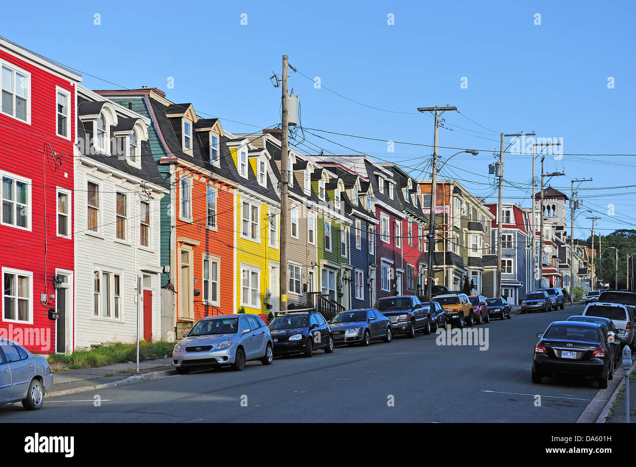 St. John's, Newfoundland, Canada, village, houses, colourful Stock