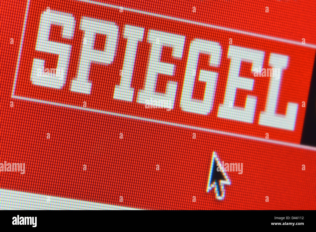 Close up of the Der Spiegel Online logo as seen on its website. (Editorial use only: print, TV, e-book and editorial website). Stock Photo
