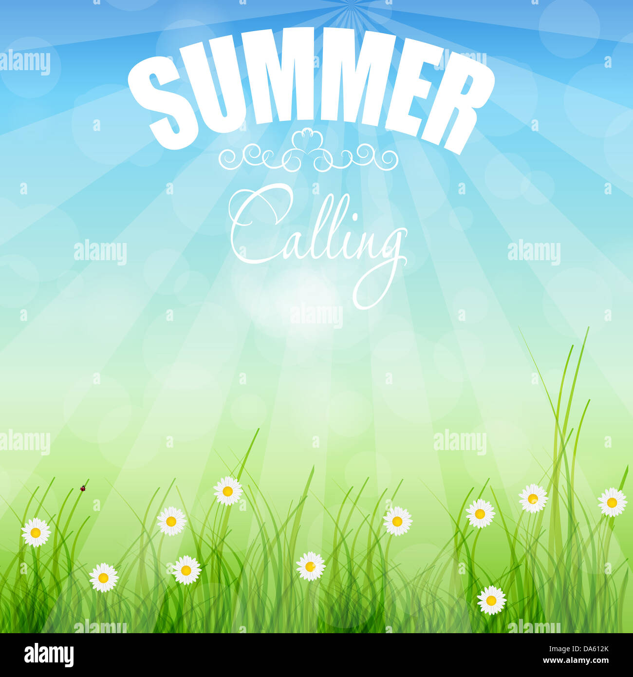 summer holidays poster vector illustration Stock Photo - Alamy