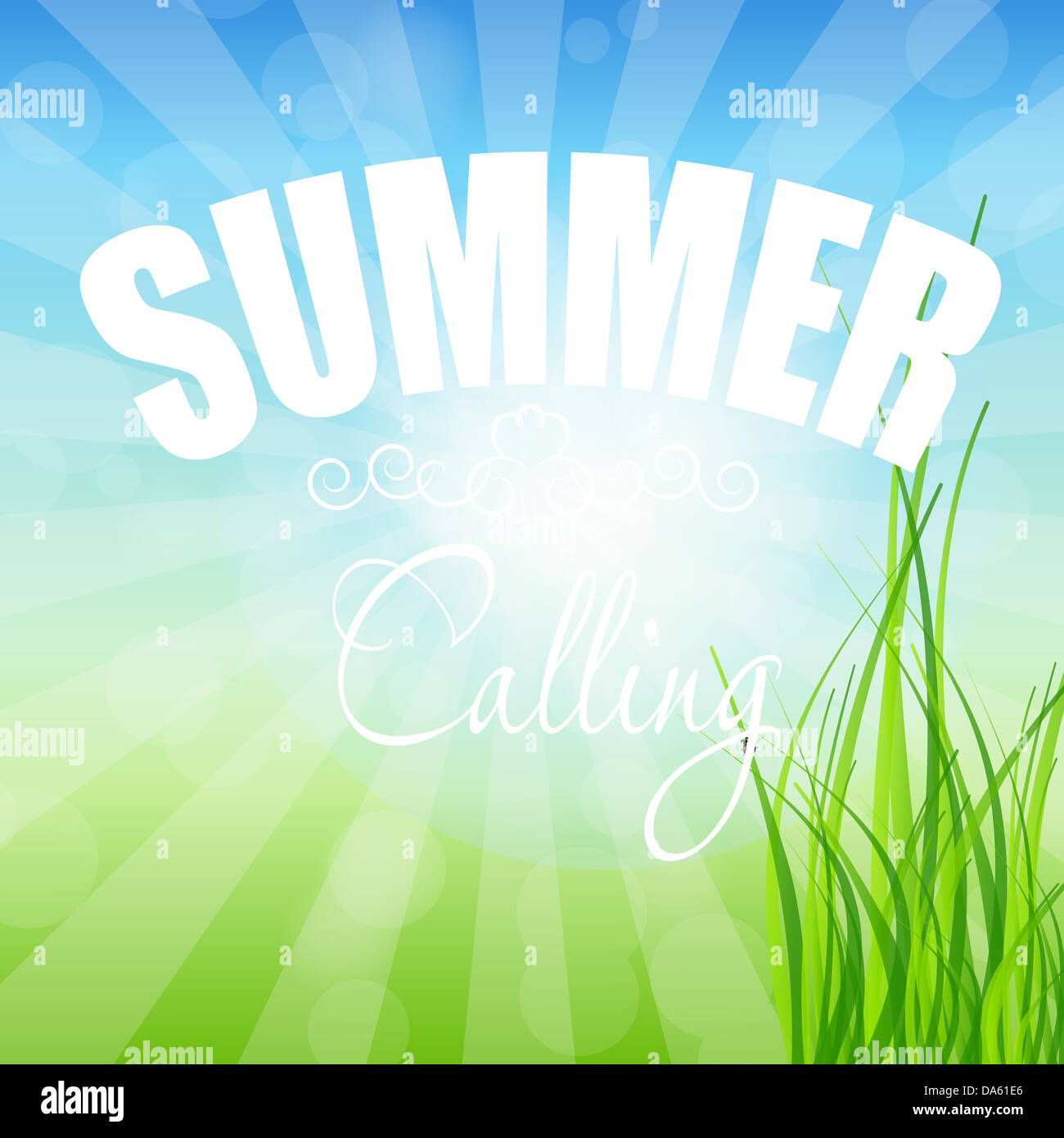 summer holidays poster vector illustration Stock Photo - Alamy