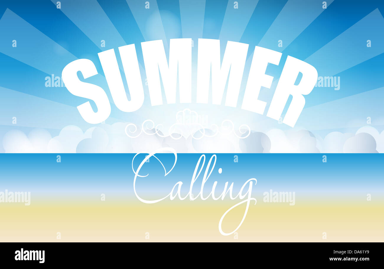 summer holidays poster vector illustration Stock Photo - Alamy