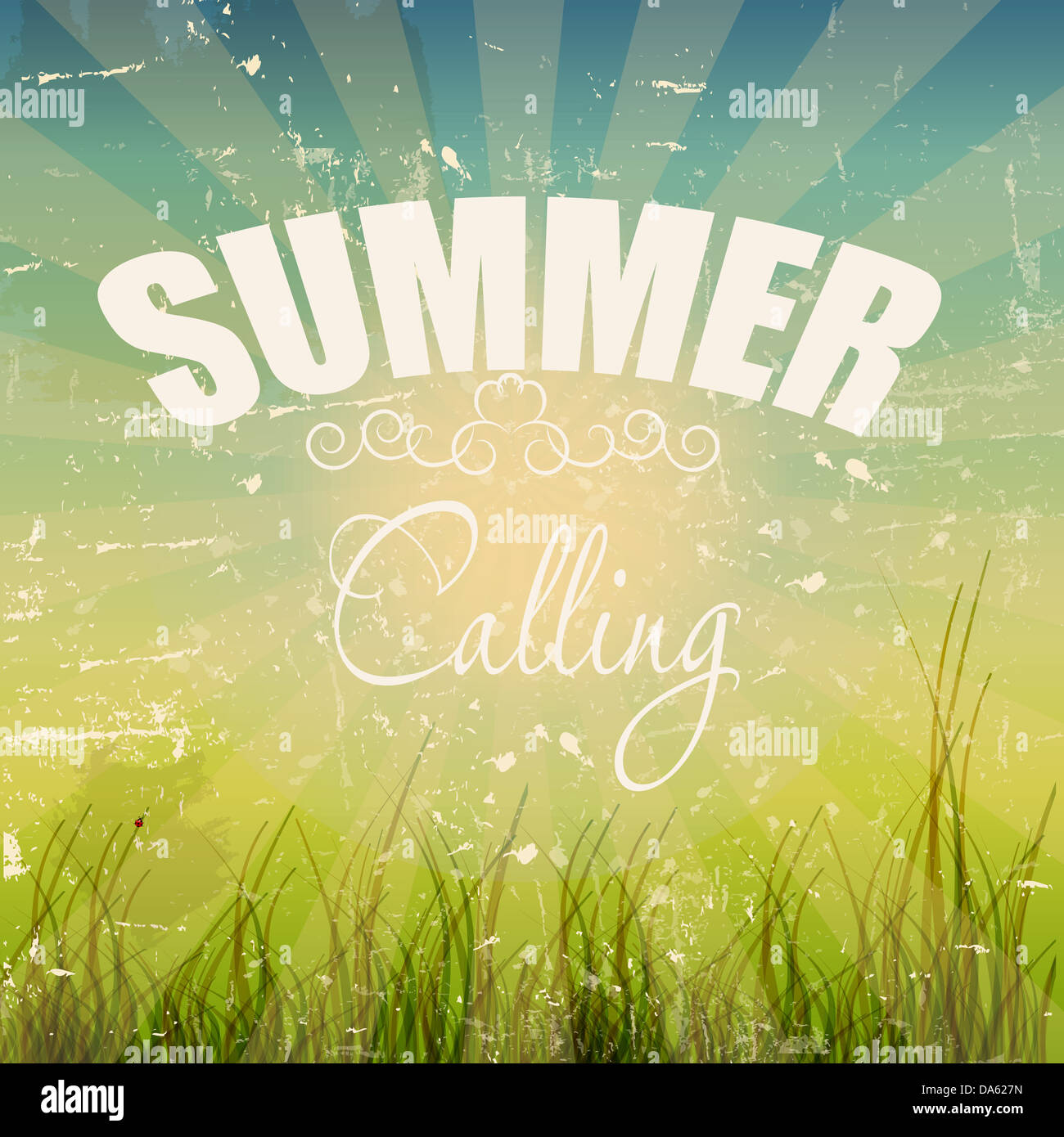 summer holidays poster vector illustration Stock Photo - Alamy