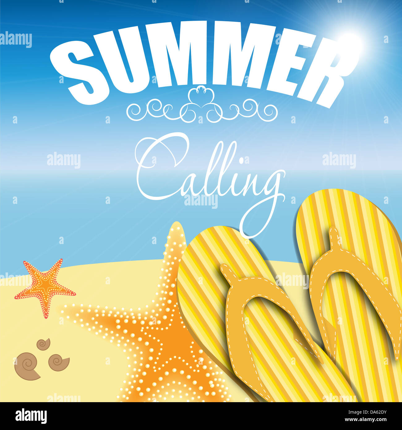 summer holidays poster vector illustration Stock Photo - Alamy