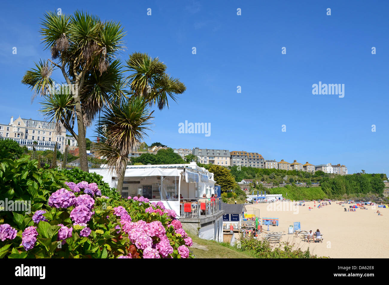The cafe overlooking porthminster beach in st.ives, cornwall, uk Stock Photo
