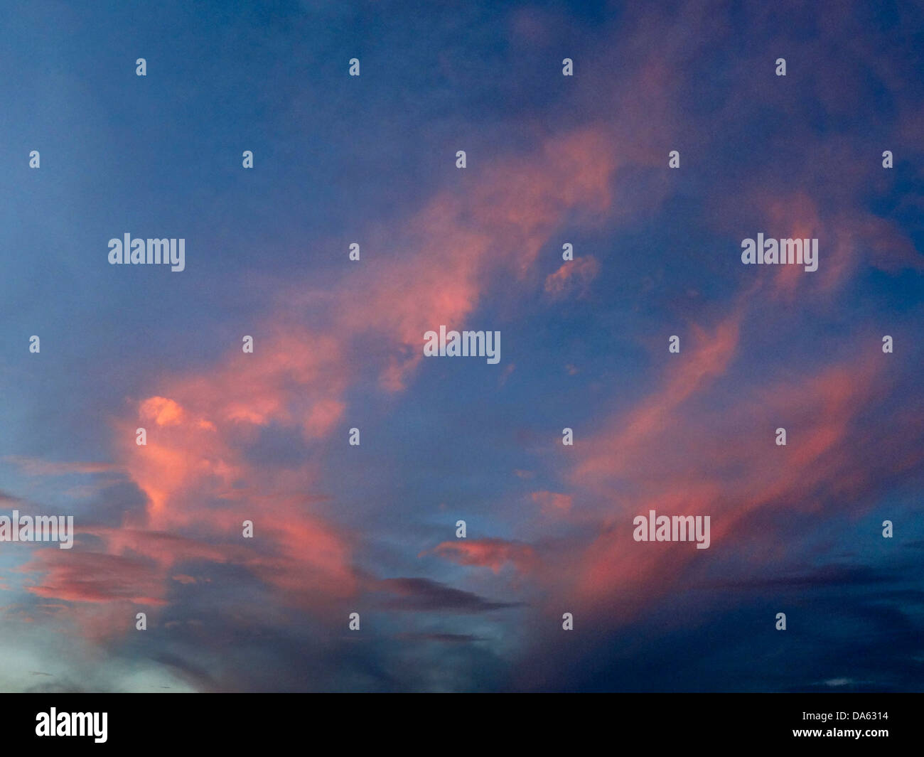 pink, clouds, sky, sunset Stock Photo