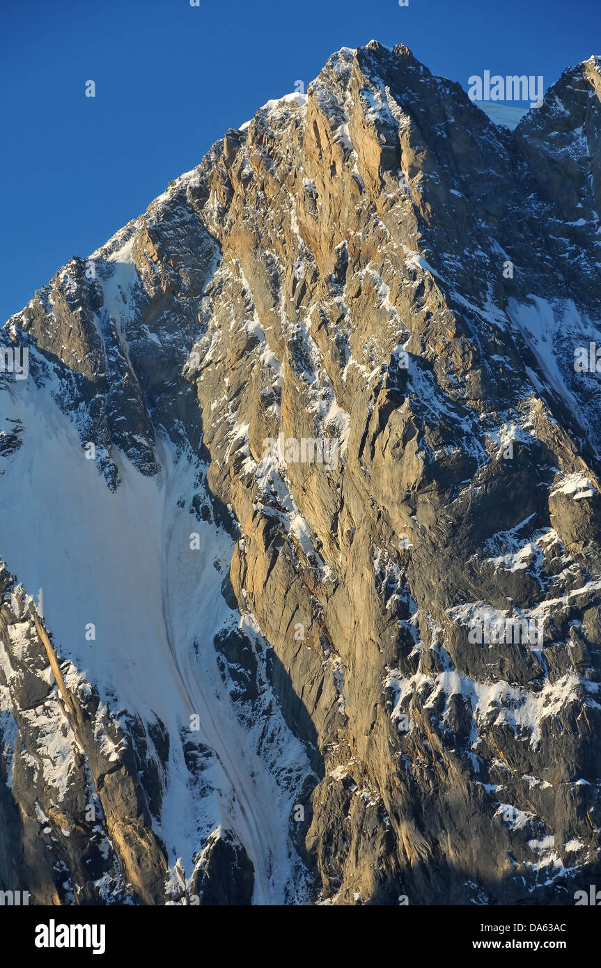 Pointe Walker one of the two main summits of the Grandes Jorasses in the french alps above Chamonix Stock Photo