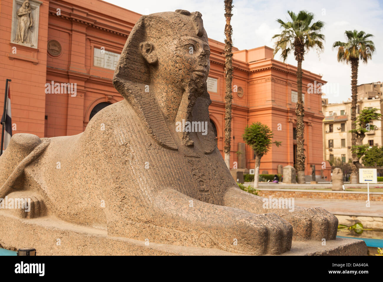 Sphinx statue outside the Egyptian Museum, also known as Museum of