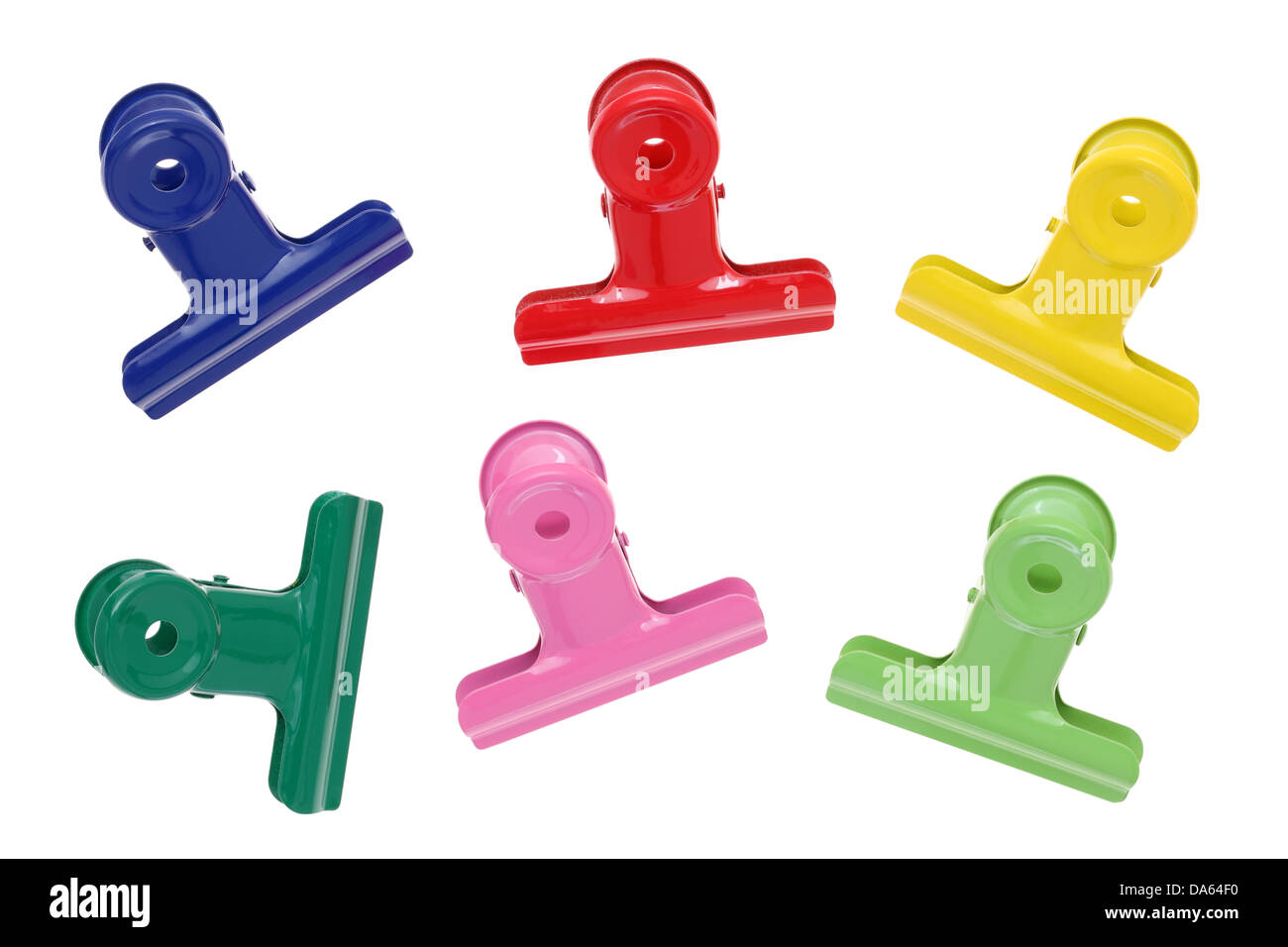 colorful binder clips Stock Photo