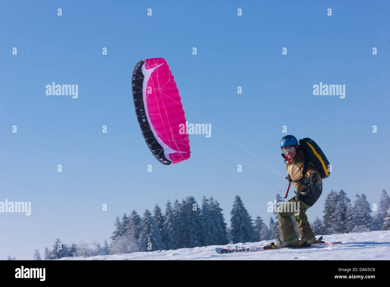 Snowkite, Kite Skiing, ski, snow kiting, Jura, winter, canton, JU, Jura