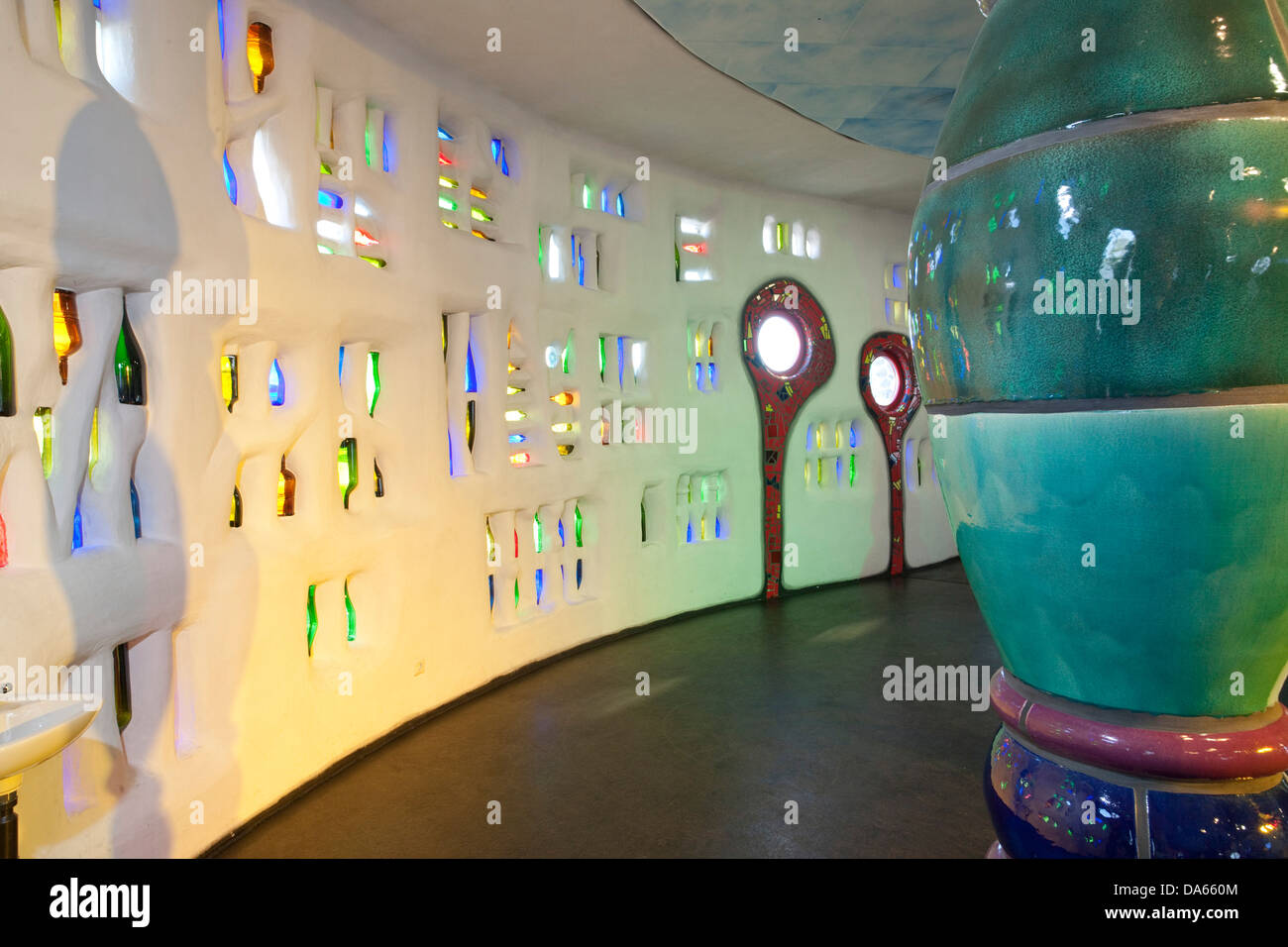 Hundertwasser, covered market, Altenrhein, inside, architecture, culture, canton, SG, St. Gallen, Switzerland, Europe, art, skil Stock Photo