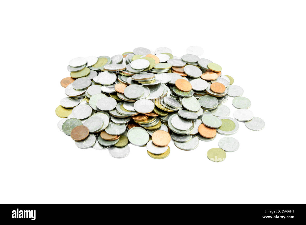 pile of coins THAI BATH Stock Photo