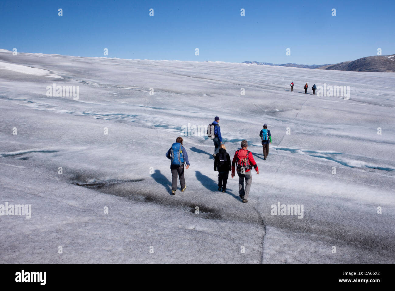 Walking, Hiking, ice sheet, Greenland, Greenland, East Greenland, glacier, ice, moraine, walking