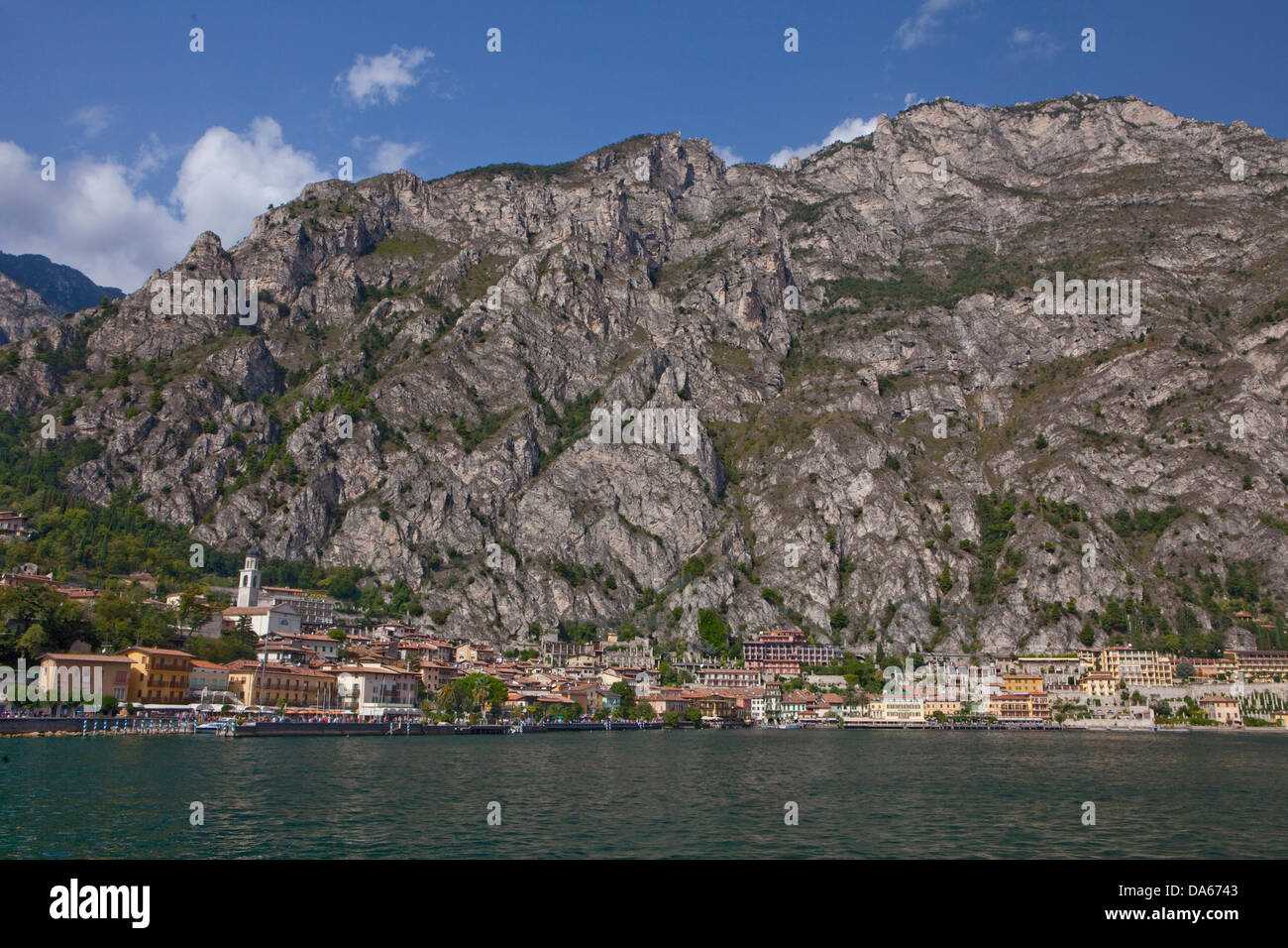 Limone, lake Garda, Italy, Europe, lake, lakes, village, rock, cliff, Stock Photo
