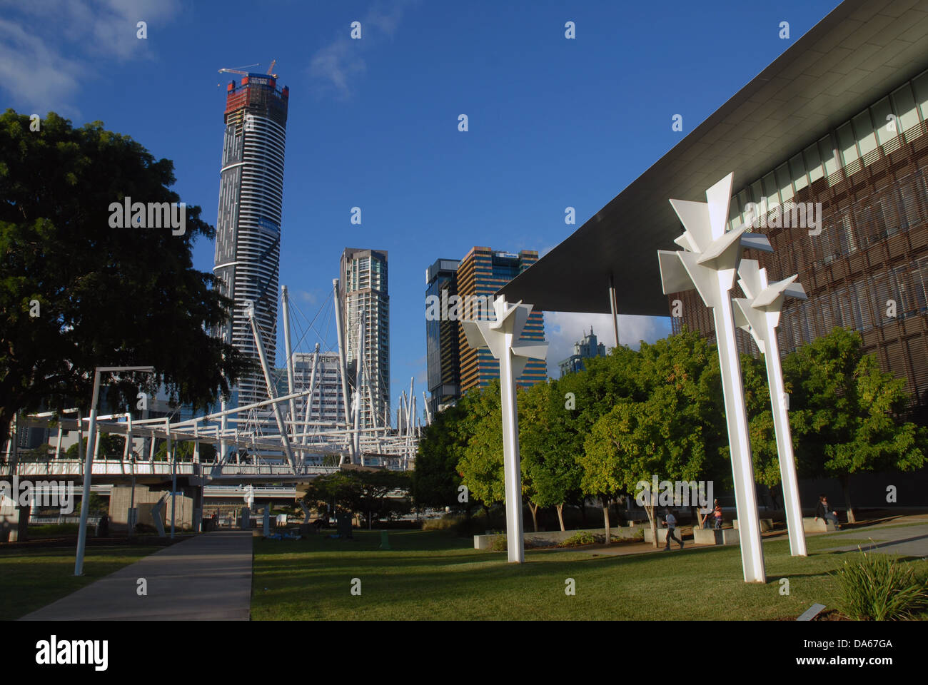 Gallery of Modern Art (GOMA) and the Infinity Tower, Brisbane, Australia. Stock Photo