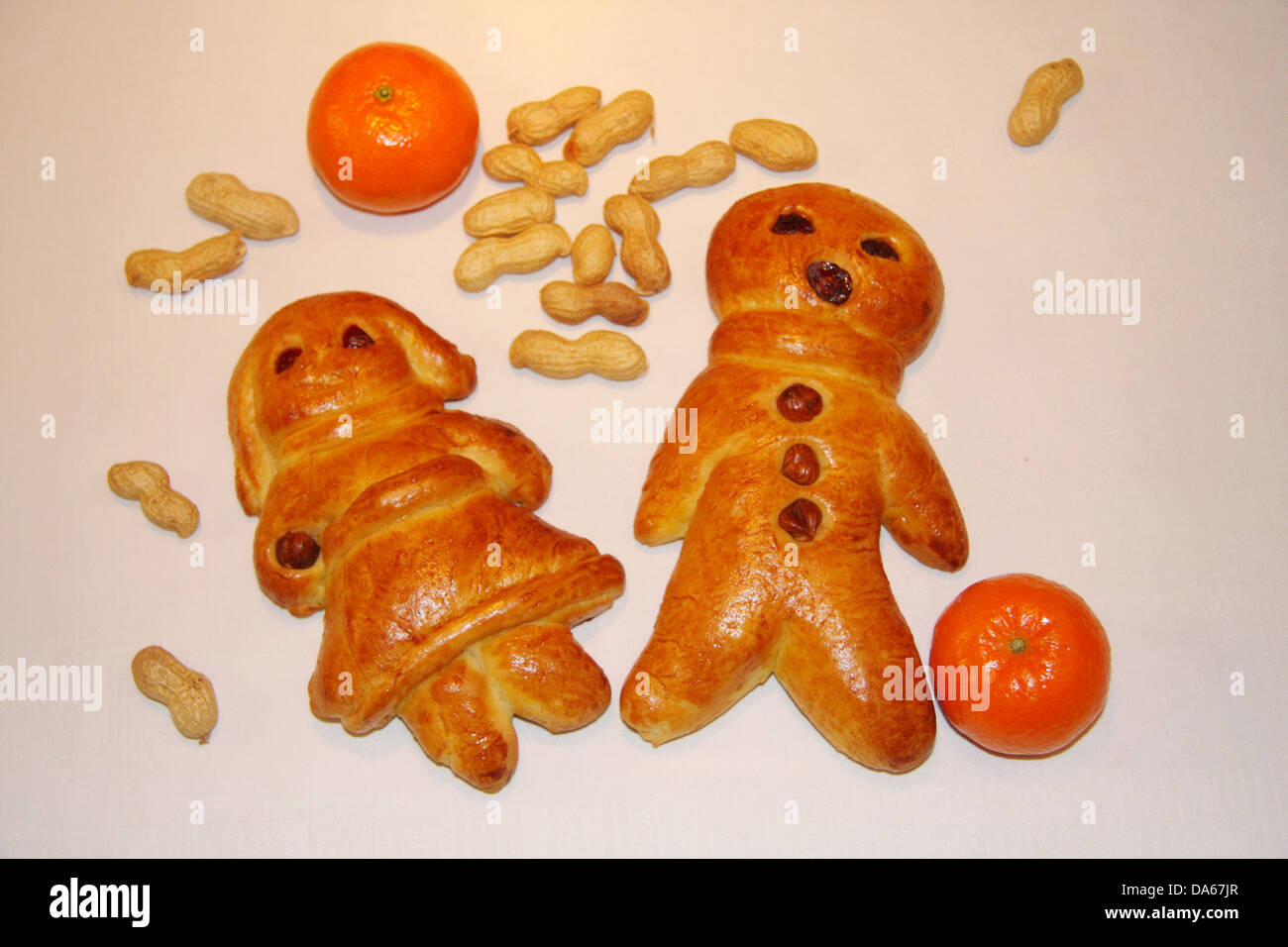 Baking, eating, figure, Grittibänz, Krampus, Weckenmann, Hefegebäckg, pastry, cake, figures, Santa Claus, Advent, Christmas, tan Stock Photo