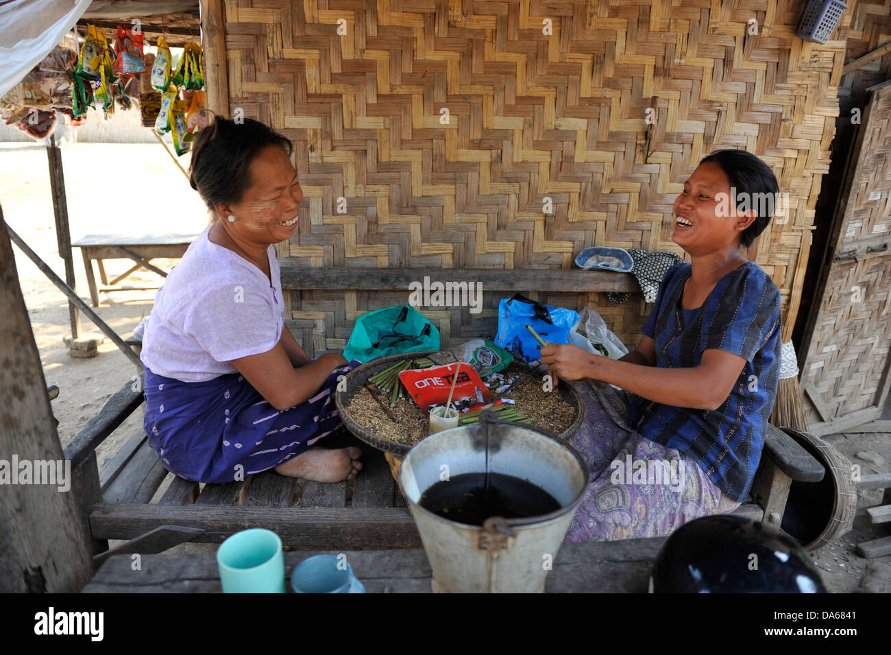 tabacco roling cigaretts in bagan Stock Photo