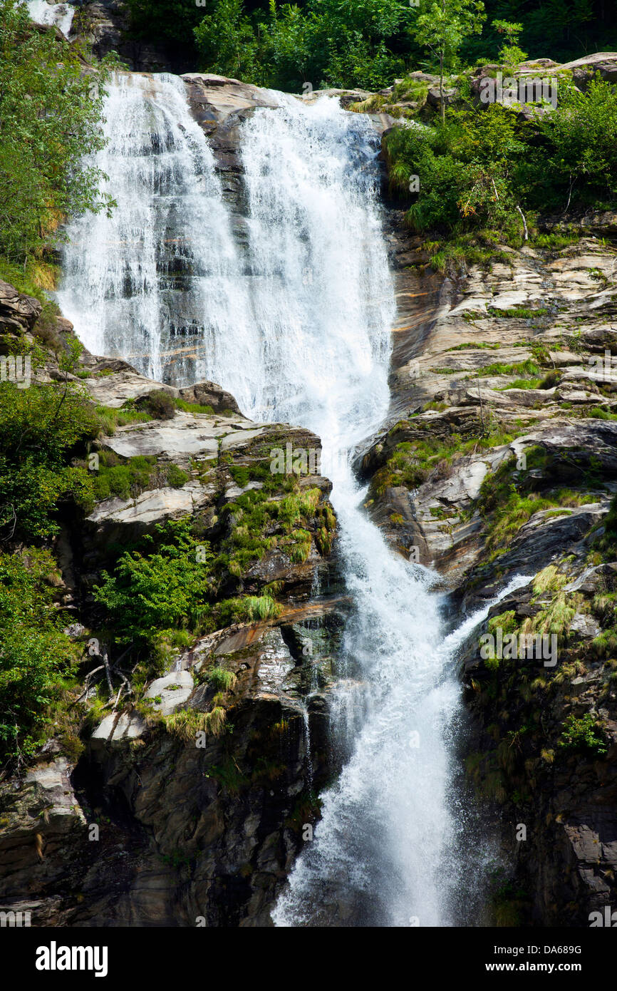 Biasca, cascades, Cascata di Santa Petronilla, Switzerland, Europe, canton, Ticino, Leventina, waterfall Stock Photo
