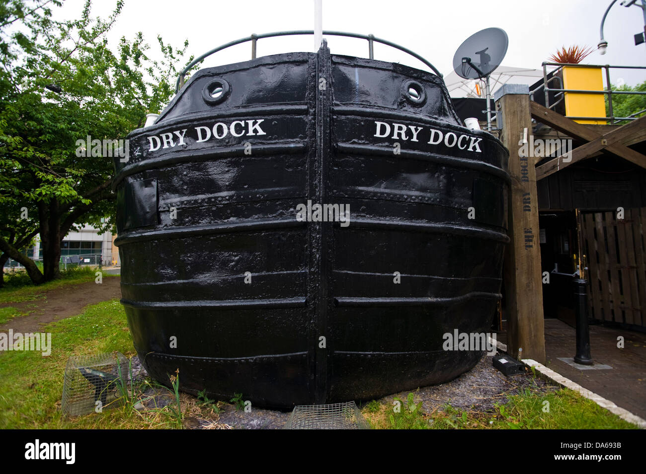 Dry Dock bar converted barge in Leeds West Yorkshire England UK Stock