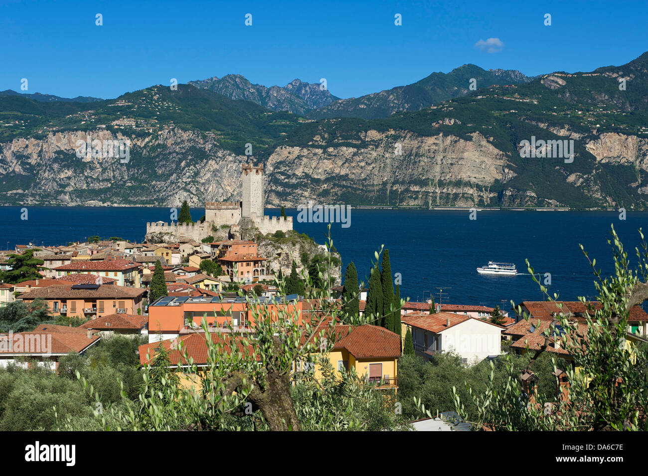 Lake Garda, Italy, Europe, Lago di Garda, Malcesine, mountain landscape, mountain landscapes, mountain, mountains, mountainous, Stock Photo