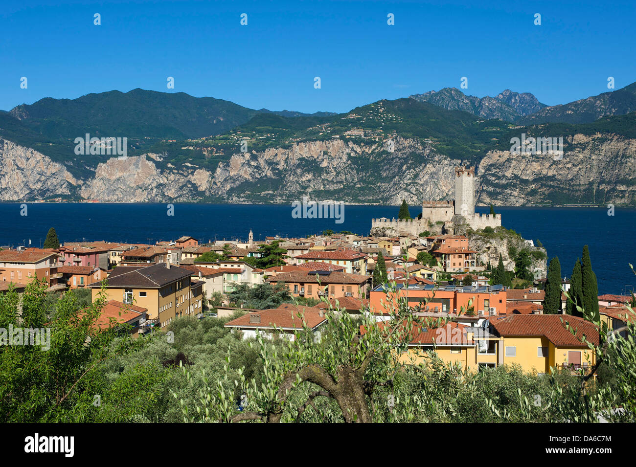 Lake Garda, Italy, Europe, Lago di Garda, Malcesine, mountain landscape, mountain landscapes, mountain, mountains, mountainous, Stock Photo