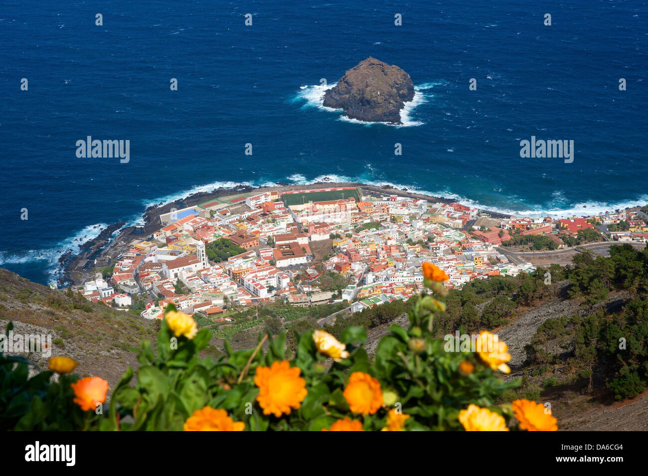 Tenerife, Teneriffa, Canaries, Canary islands, isles, Spain, Spanish, Europe, Garachico, town view, town views, nobody, deserted Stock Photo
