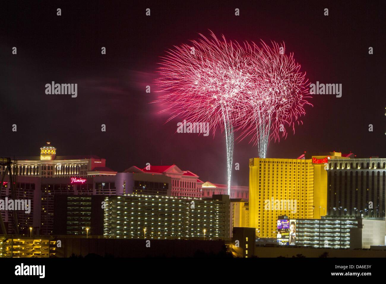 July 4, 2013 Las Vegas, Nevada, U.S. Independence Day fireworks lit