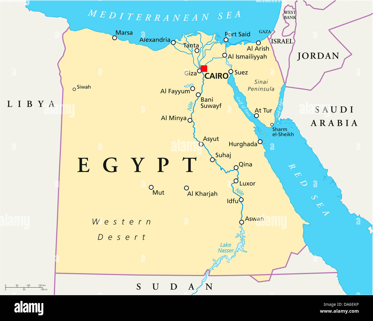 Map Of Egypt Stock Photo