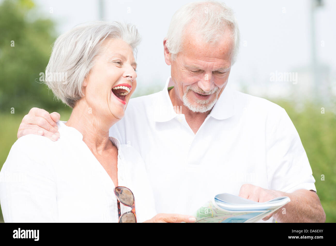 Smiling and actice senior couple Stock Photo