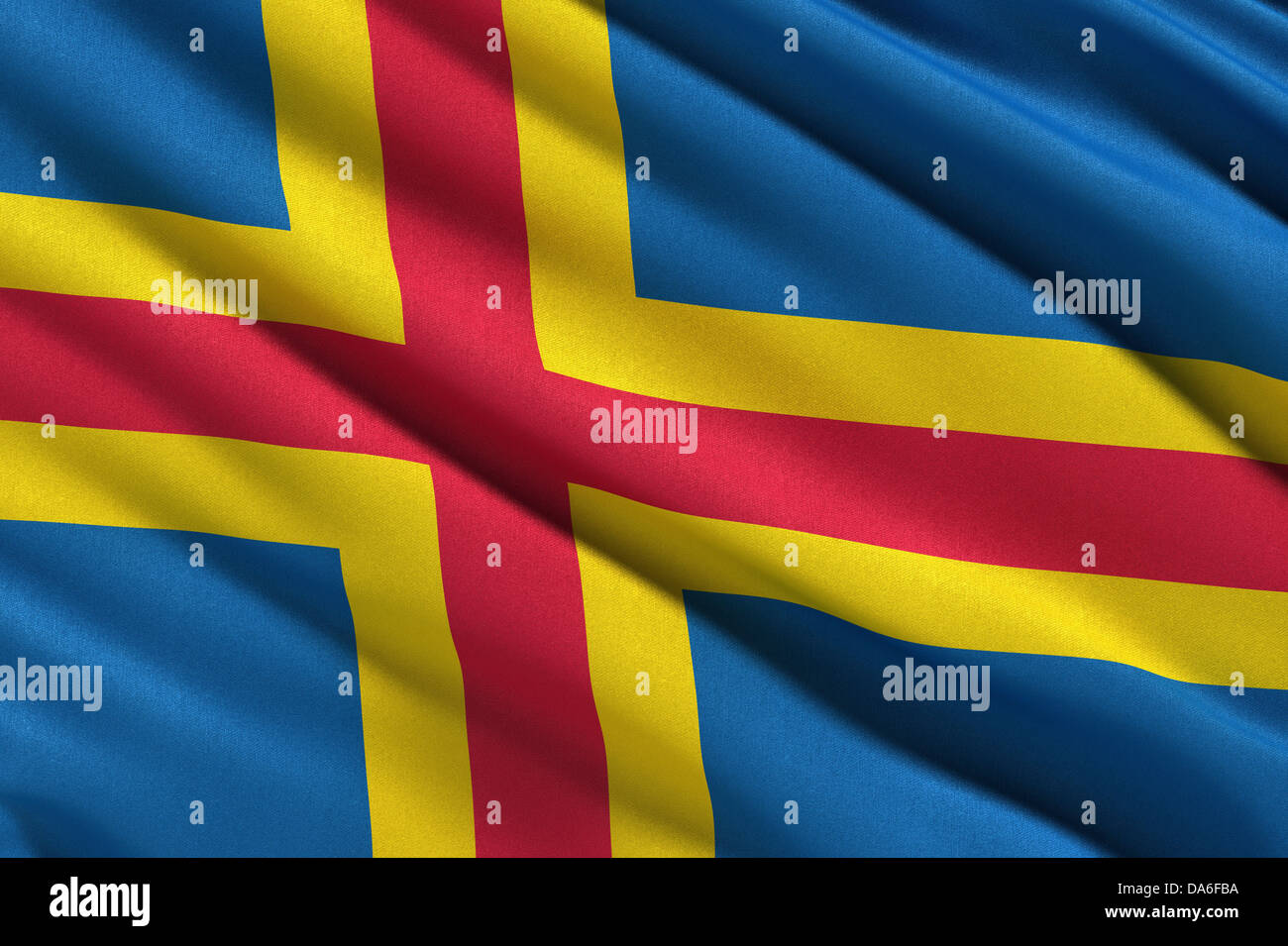 Flag of the Åland Islands Stock Photo