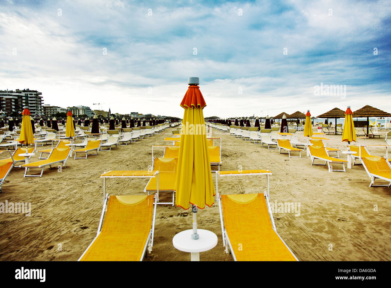 sunbeds on beach Stock Photo Alamy