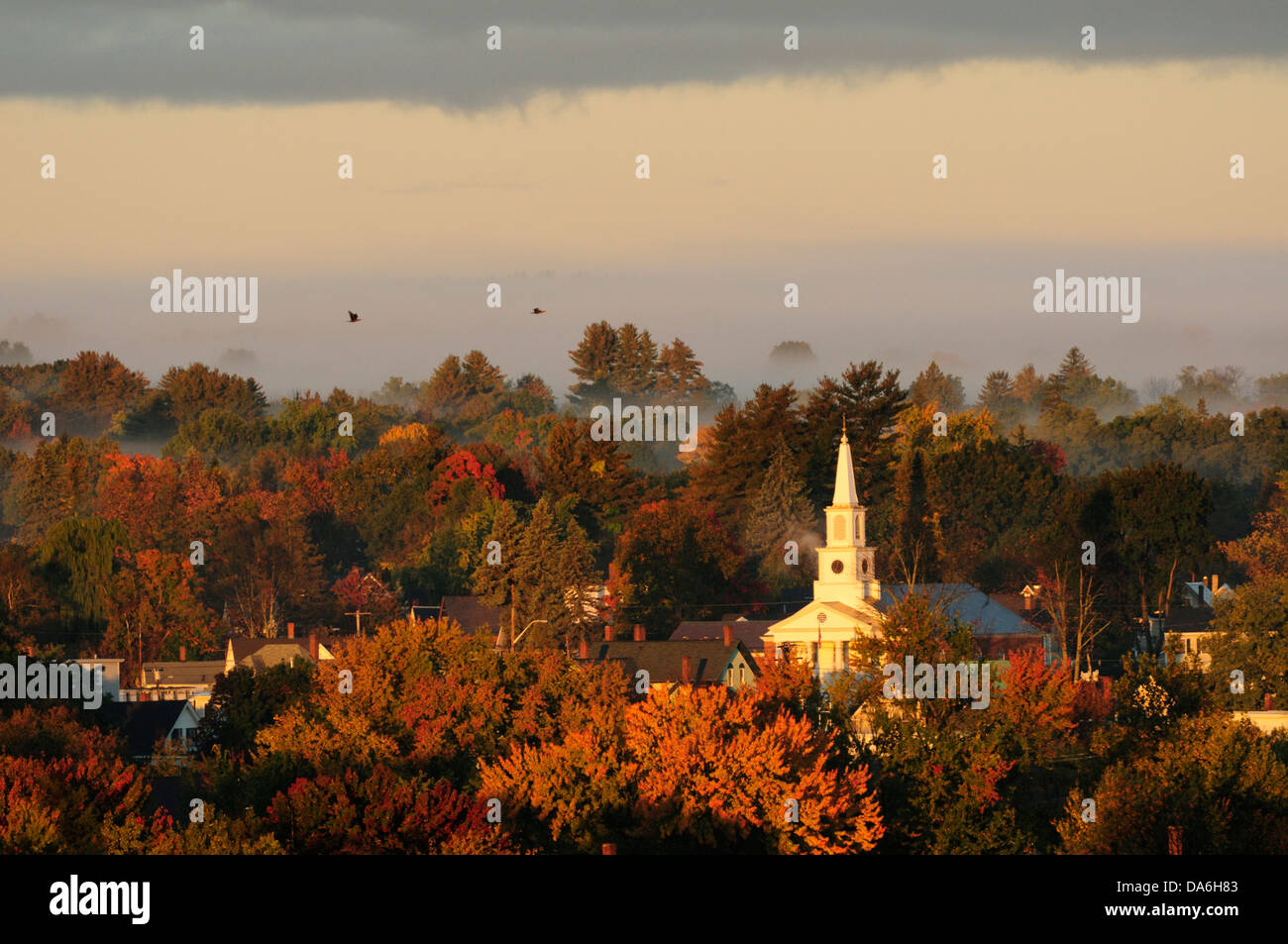 USA, United States, America, New Hampshire, Manchester, North America, New England, East Coast, Merrimack County, Indian Summer, Stock Photo