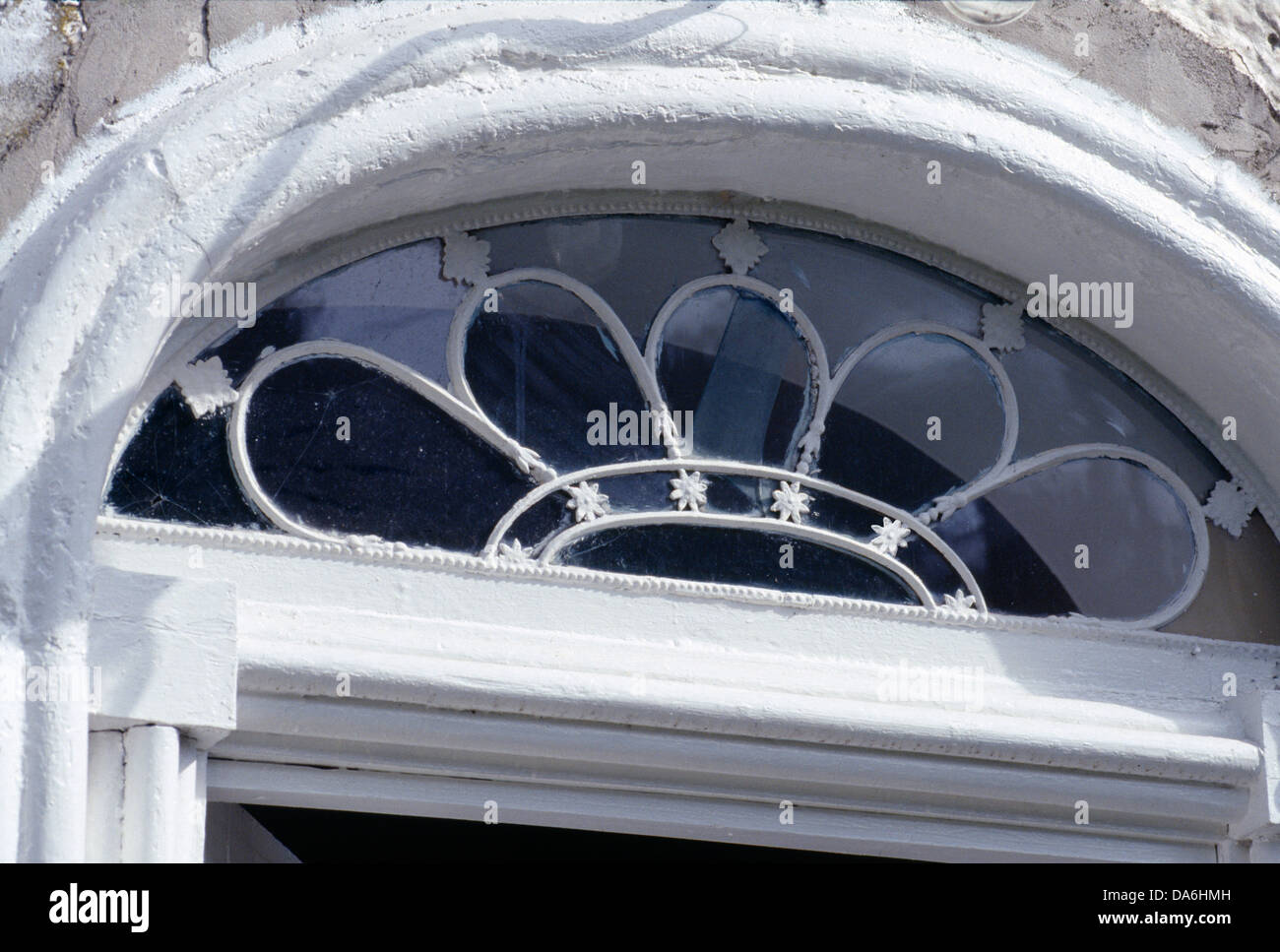 Half moon window above entrance Stock Photo Alamy