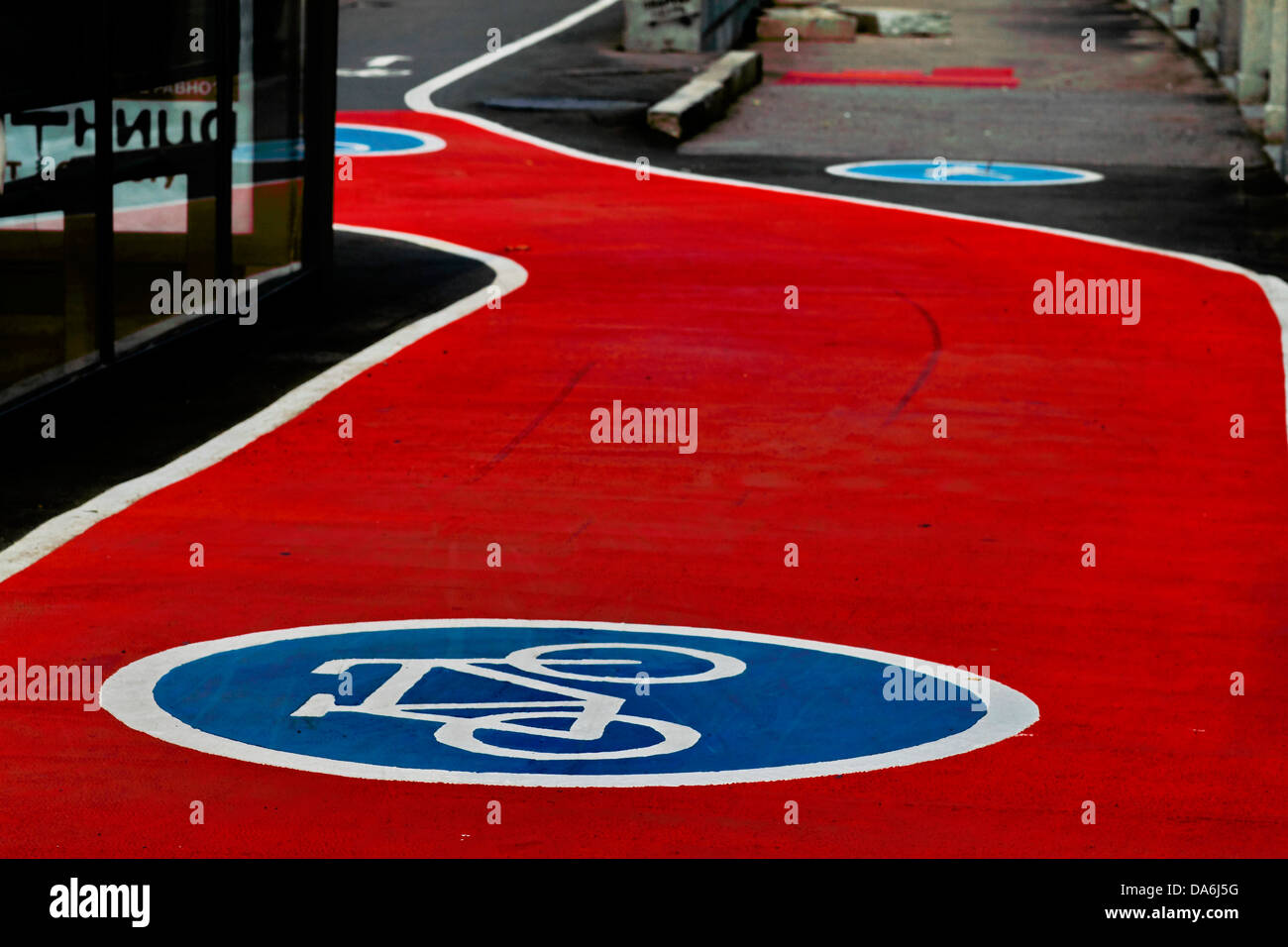 Cycling track in Moscow parks Stock Photo