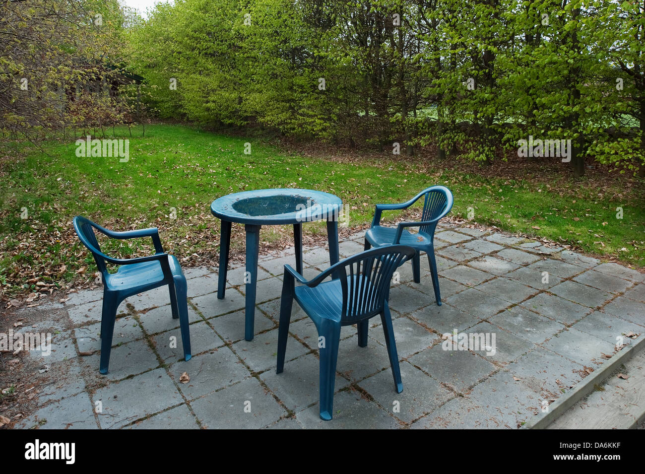 Plastic Chairs And Table High Resolution Stock Photography and Images