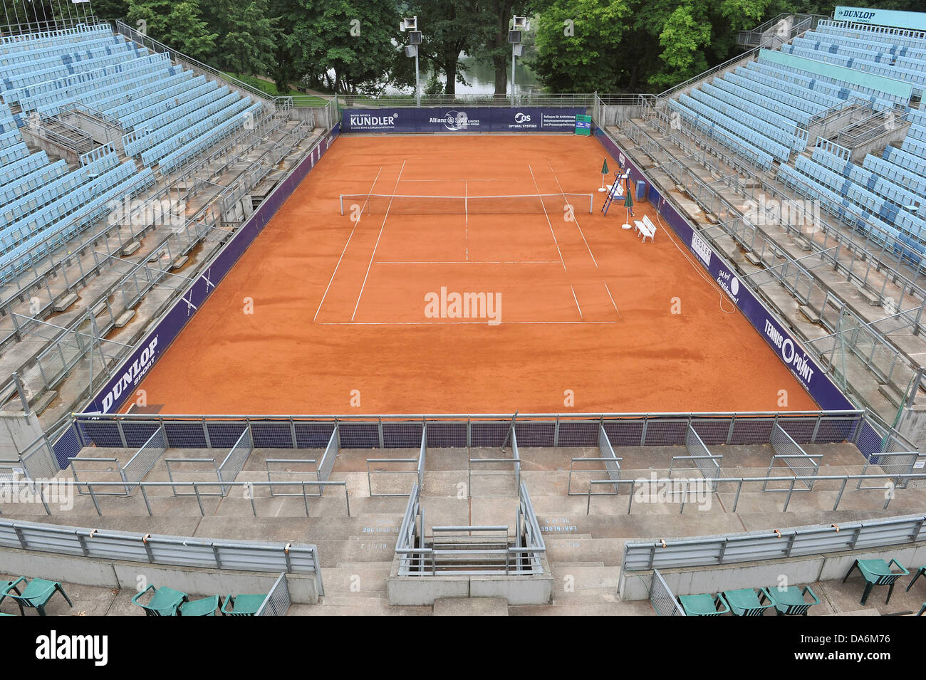 View of the main field of the Steffi Graf tennis stadium on the grounds of  Lawn Tennis-, Turner-Clubs (LTTC) Rot-Weiß-Berlin, home of tennis player  Sabine Lisicki, in Berlin, Germany, 06 July 2013.