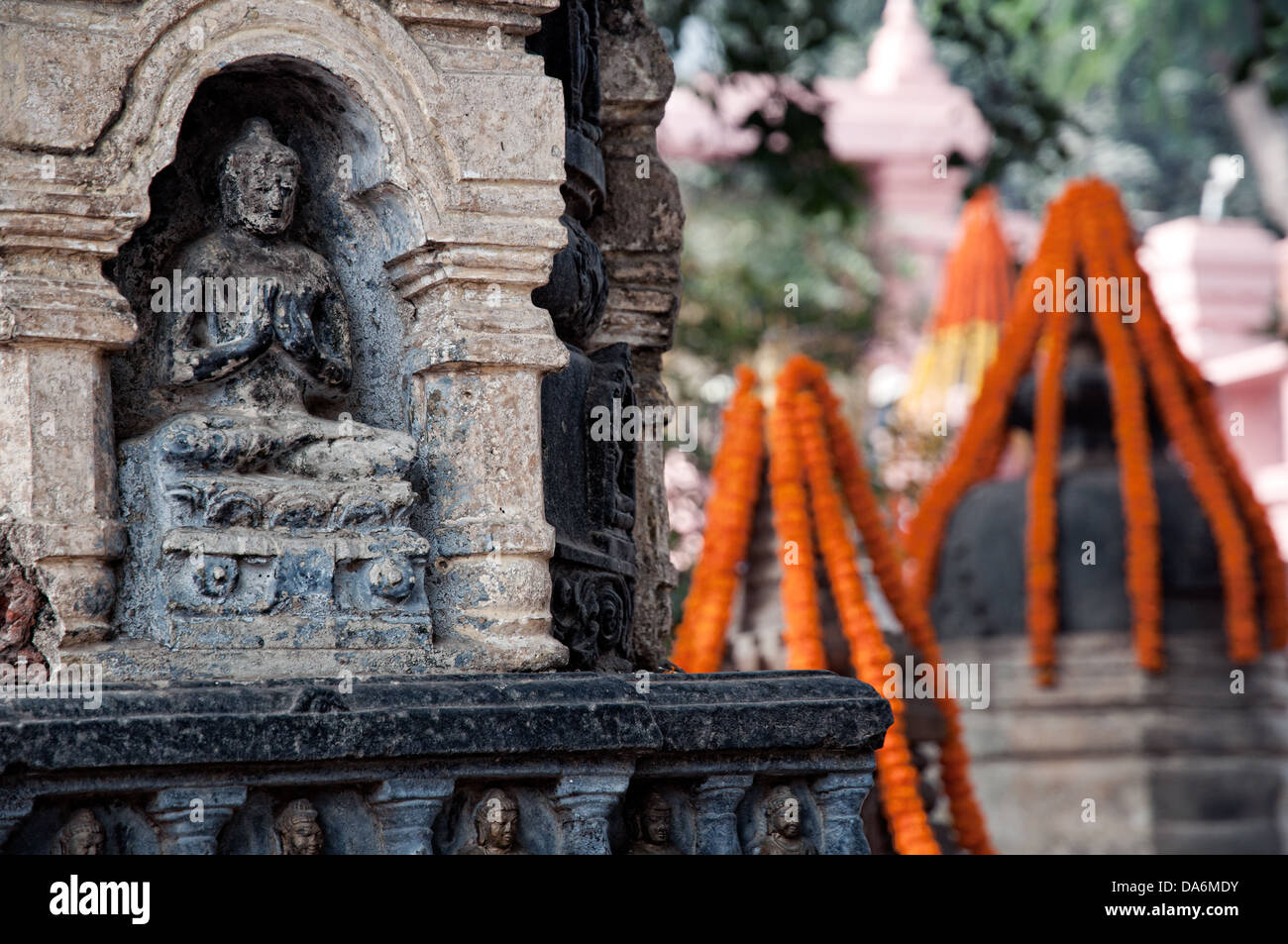 Budha sculpture. Bodhgaya, Bihar, India Stock Photo