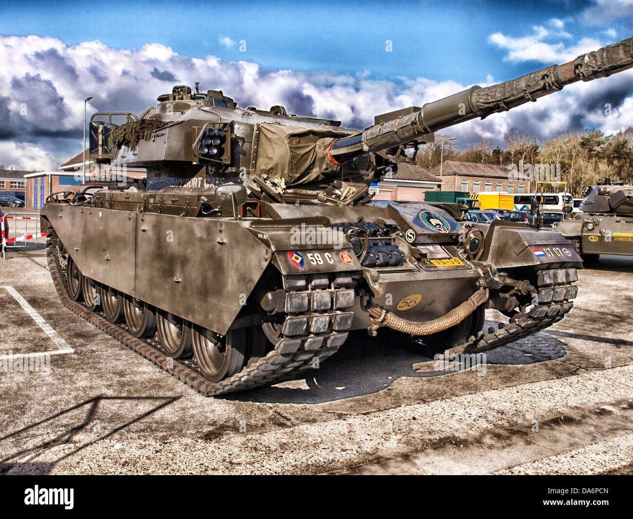 The Centurion Mk5 tank, a British-designed main battle tank, is featured in a museum collection. Known for its historical significance and powerful design, it was widely used during the mid-20th century. Stock Photo