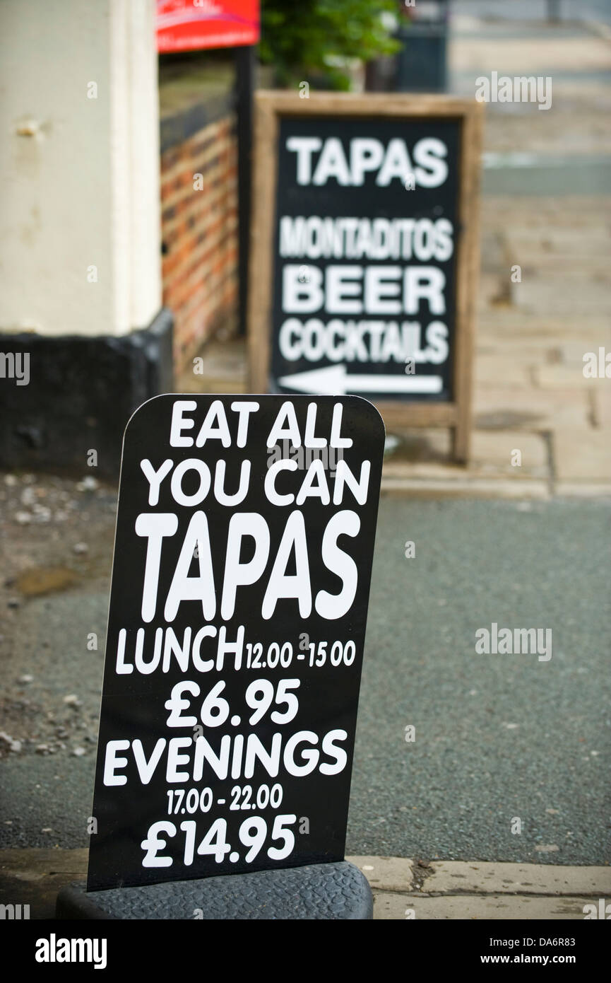 EAT ALL YOU CAN TAPAS near uni in Leeds West Yorkshire England UK Stock
